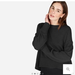 Everlane soft cotton square crew washed black M